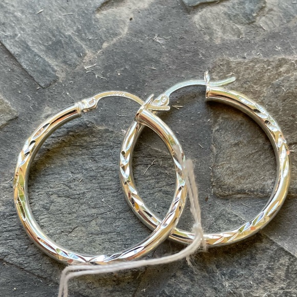 SOLD ⭐️ Sterling Silver Hoop Earrings - Picture 2 of 13